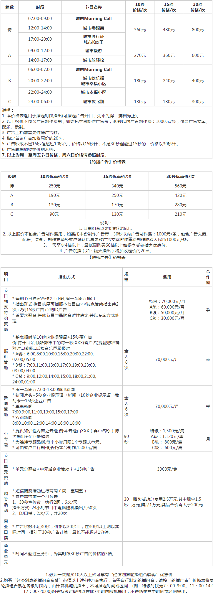 2009山东人民广播电台音乐广播 FM99.1广告报价表.png