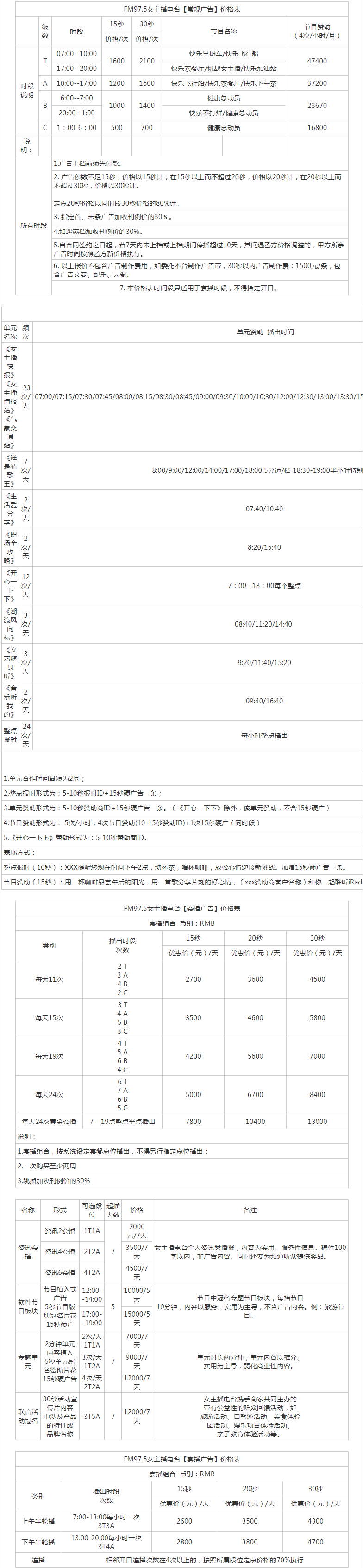 2015山东人民广播电台文艺频道 FM97.5广告报价表.png