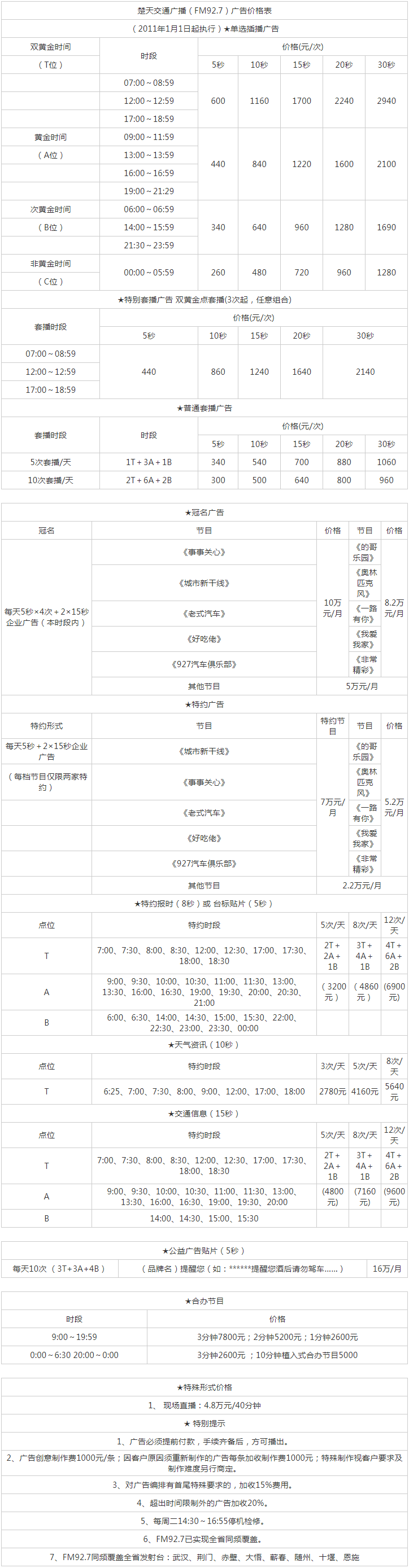 2011湖北人民广播电台楚天交通广播（FM92.7）广告报价表.png