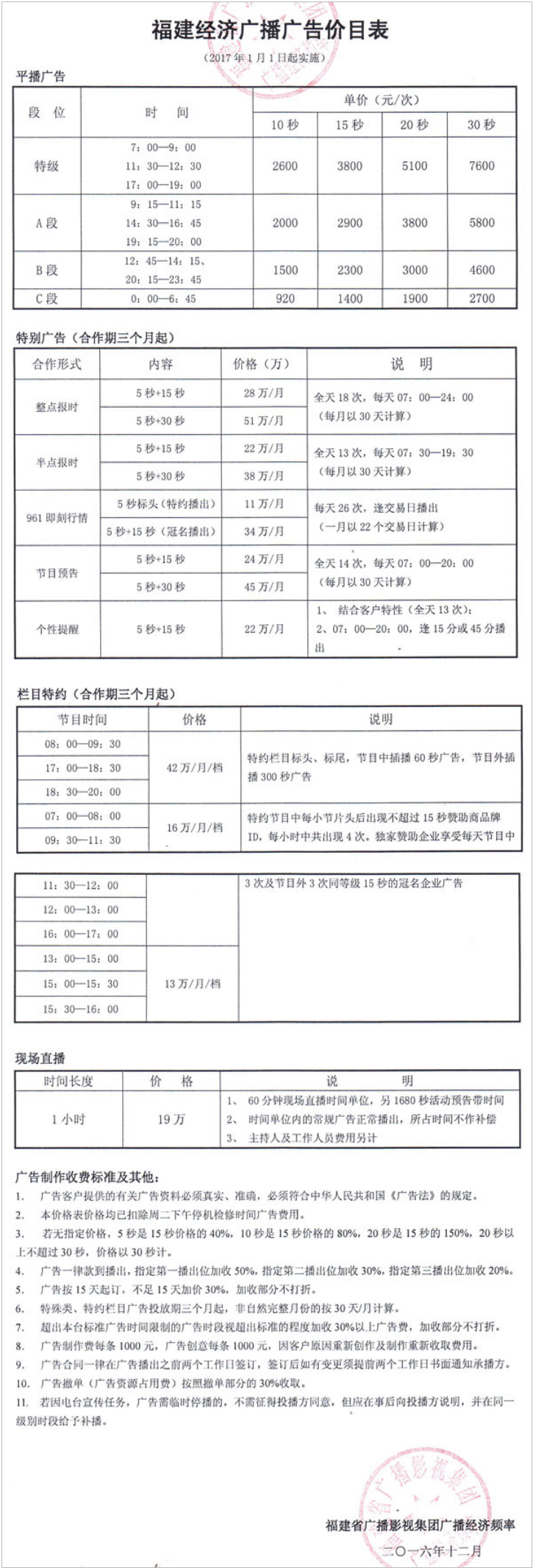 2017福建人民广播电台经济广播 FM96.1广告报价表.png