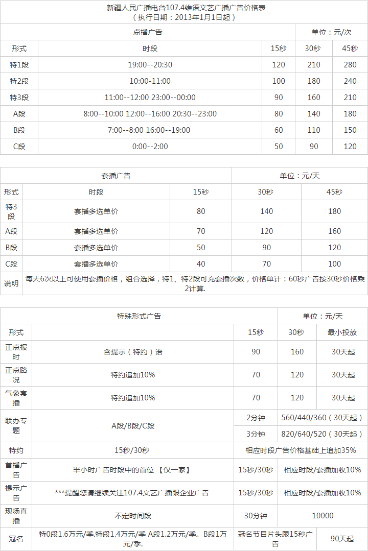 2013新疆人民广播电台维吾尔语文艺广播 FM107.4广告报价表.png