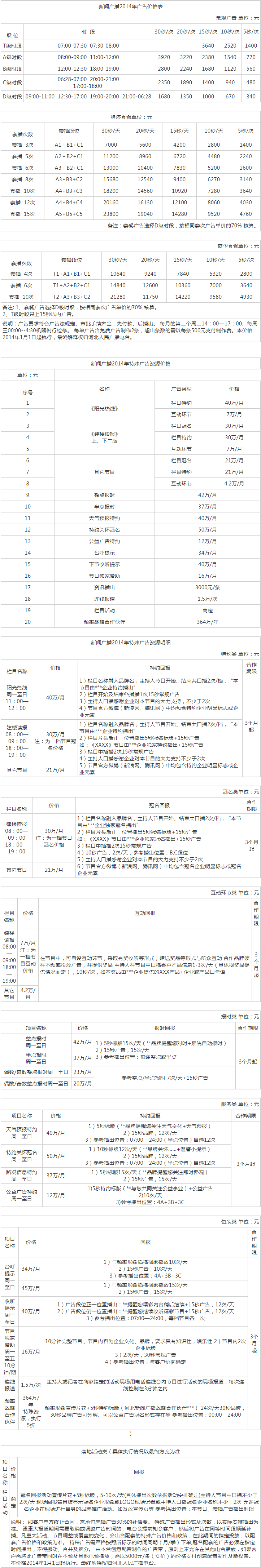 2013河北人民广播电台新闻广播FM104.3广告报价表.png